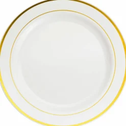 10.3" Round Banquet Plates with Gold Trim by Celebrate It™, 10ct.
