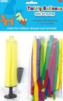 Round & Long Animal Balloons 20 Pack with Pump & Guide, Assorted Balloon Twisting Kit for Parties & Kids Activities