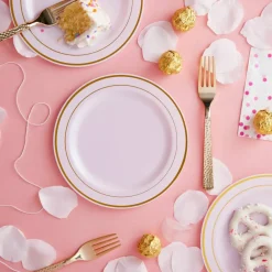 7.5" Round Lunch Plates with Gold Trim by Celebrate Itâ„¢, 10ct.