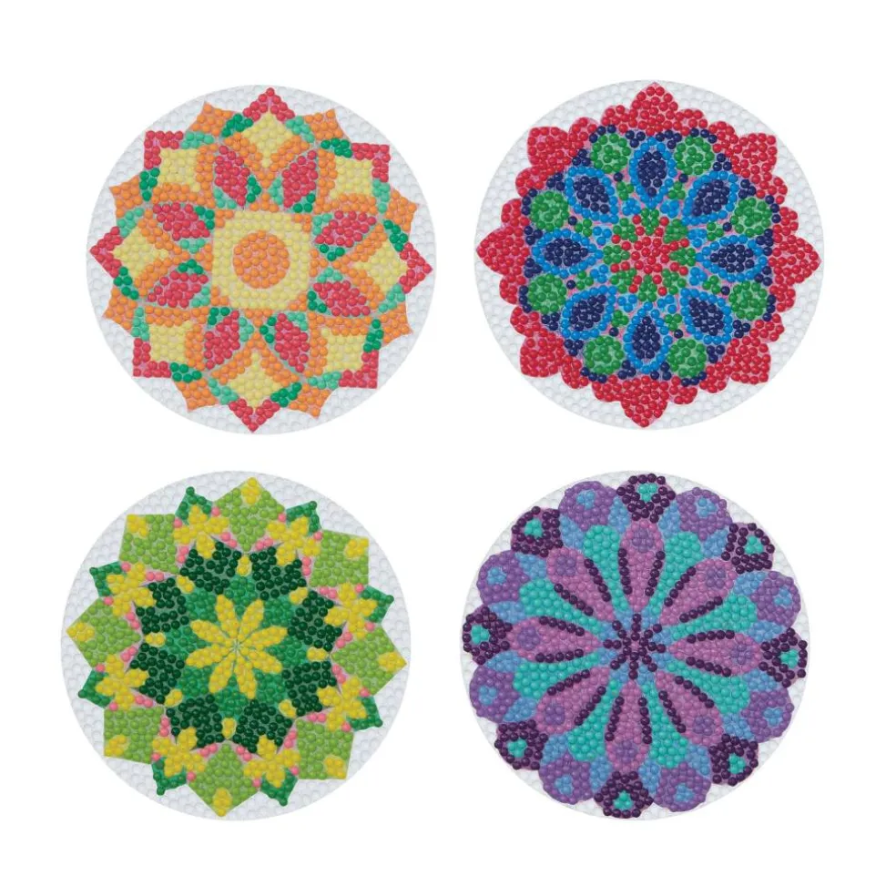 Round Mandala Diamond Art Coaster Kit by Make Market®
