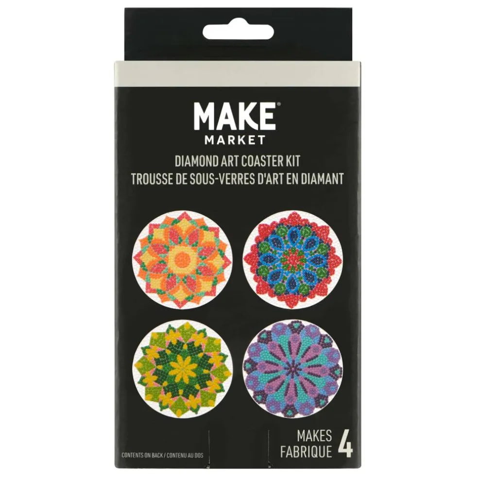 Round Mandala Diamond Art Coaster Kit by Make Market®