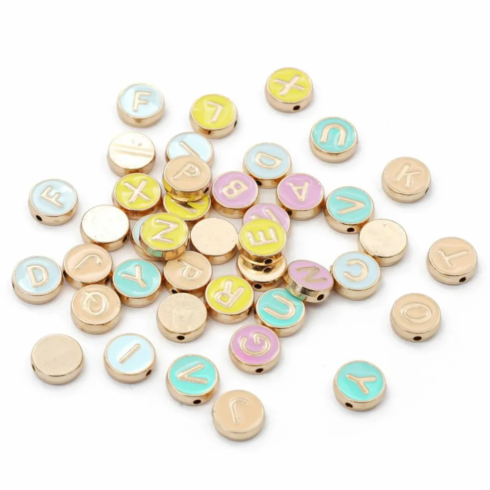 Round Pastel Enameled Metal Alphabet Beads, 52ct. by Creatology™