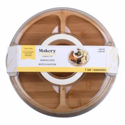 Round Wood Snackle Box by Makery™