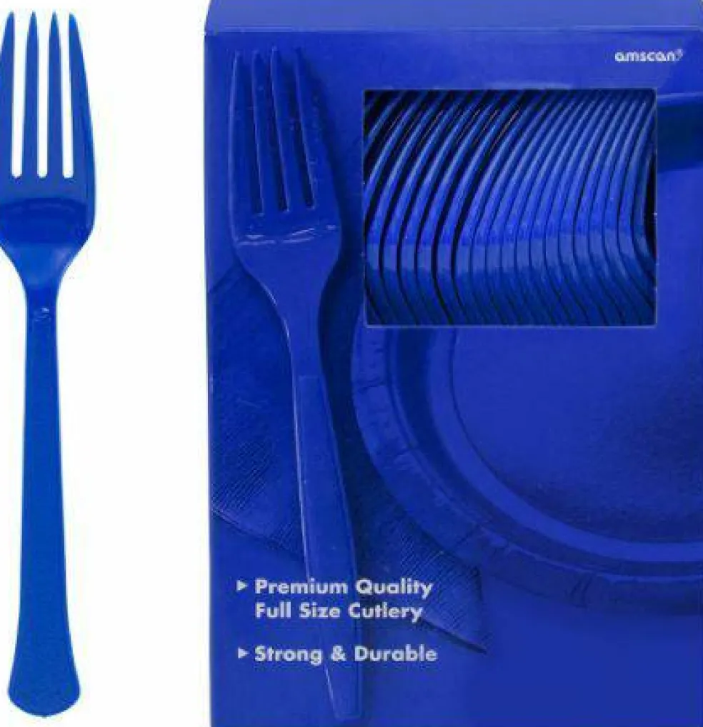 Royal Blue, Heavy Duty Plastic Fork - 50 Forks/Pack