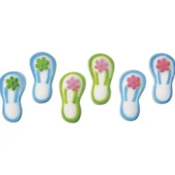 Royal Icing Flip Flop Decorations Assorted Colors 12 Count