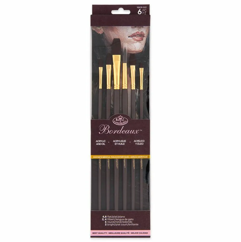 Royal & Langnickel® Bordeaux™ Flat/Filbert Variety Brush Set