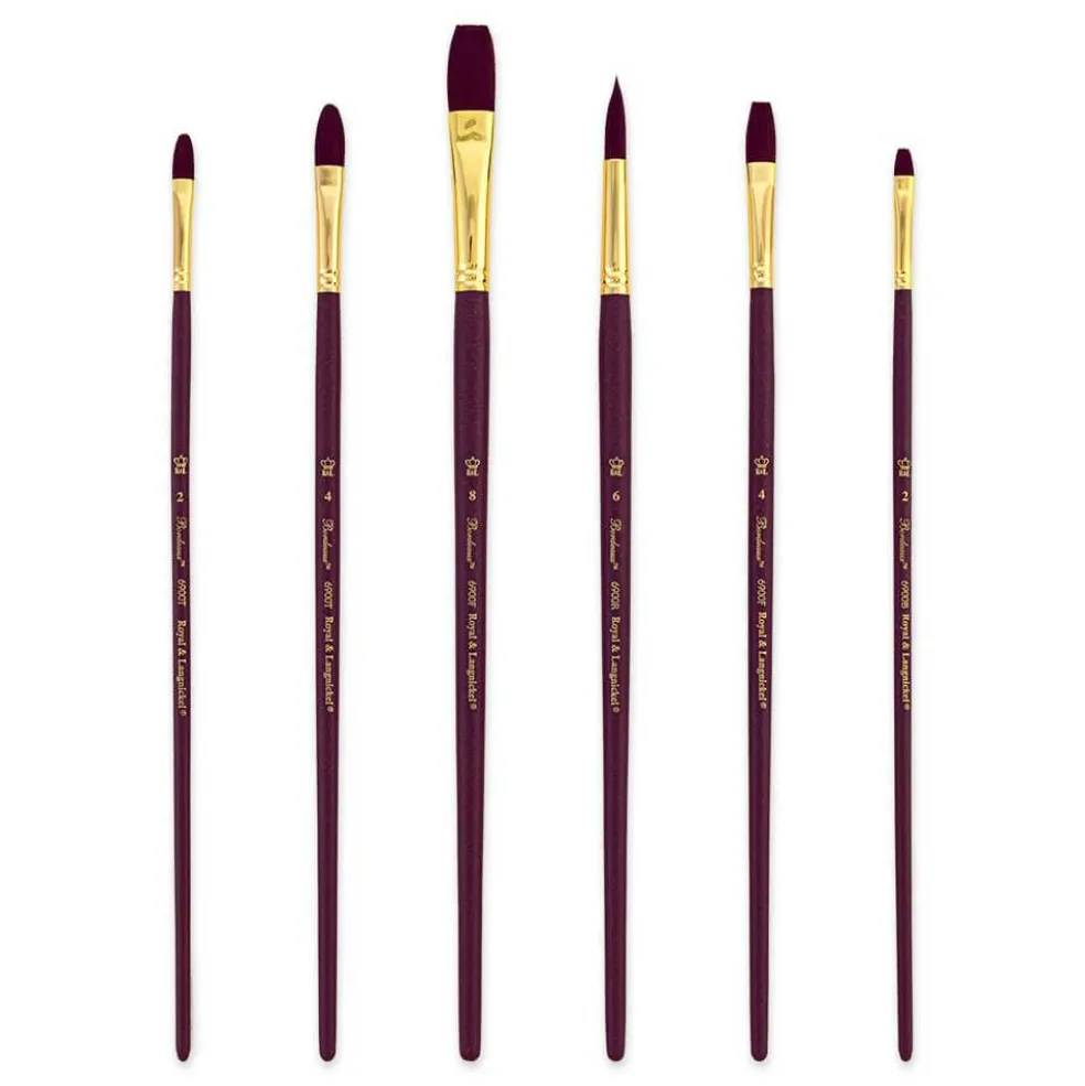 Royal & Langnickel® Bordeaux™ Flat/Filbert Variety Brush Set
