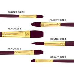 Royal & Langnickel® Bordeaux™ Flat/Filbert Variety Brush Set