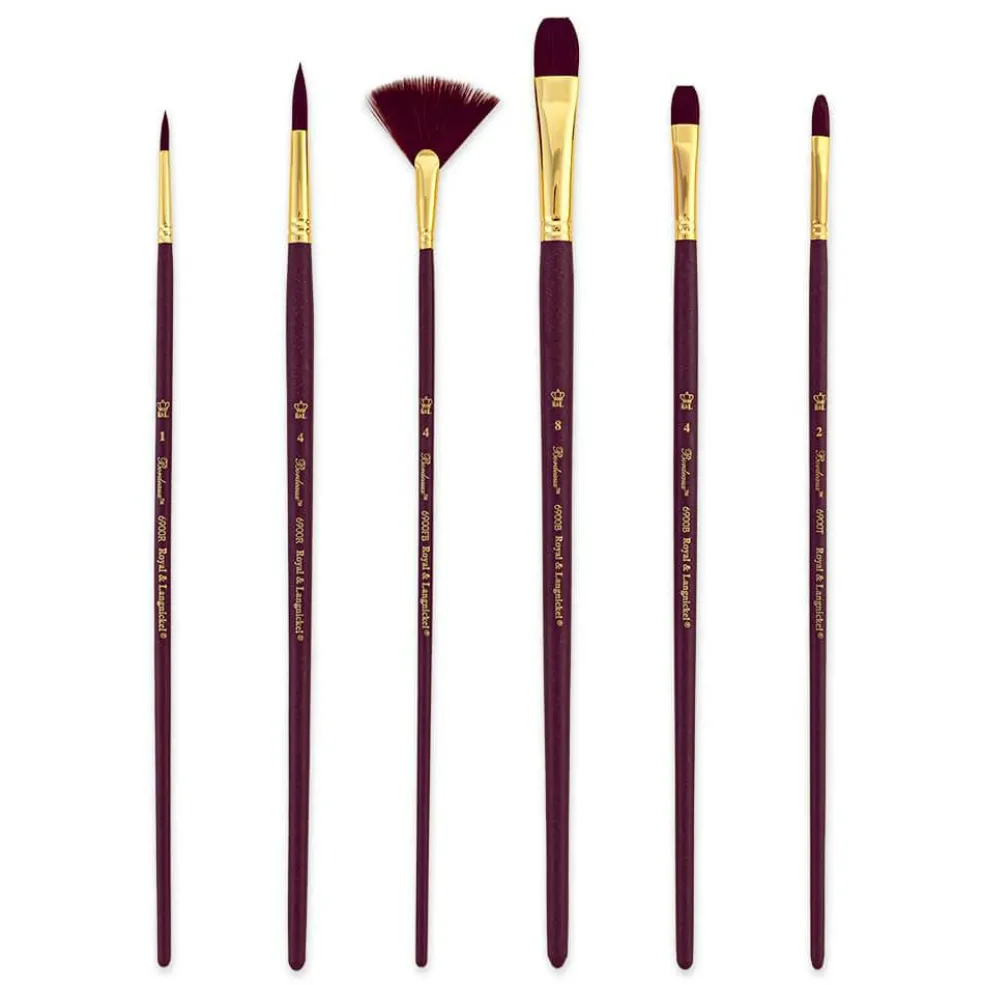 Royal & Langnickel® Bordeaux™ Round/Bright Variety Brush Set