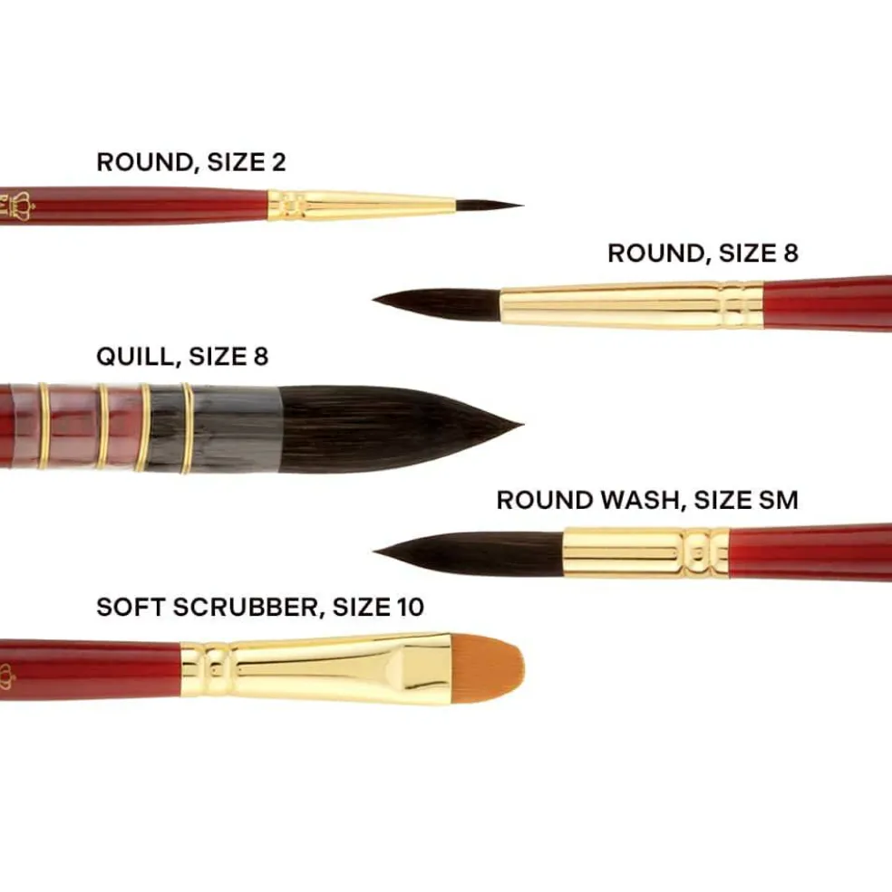 Royal & Langnickel® Nocturna Pro™ Round & Quill Variety Brush Set