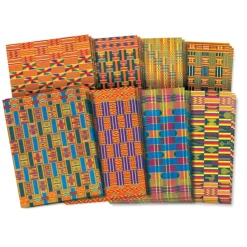Roylco® 8.5" x 11" Multicolored African Textile Paper, 3 Pack Bundle