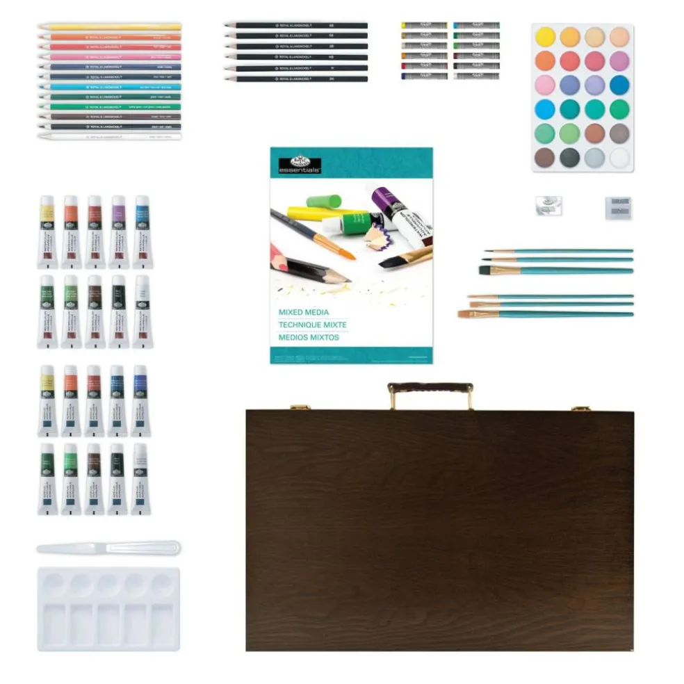 RSET-ART4451 | 100 Piece Mixed Media 3-Tier Espresso Art Set