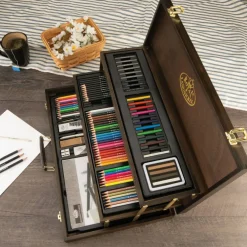 RSET-ART4452 | 115 Piece Sketching & Drawing Espresso Art Set