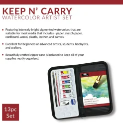 RSET-KCWP | Essentials™ 13pc Watercolor Painting Keep N' Carry Travel Art Set
