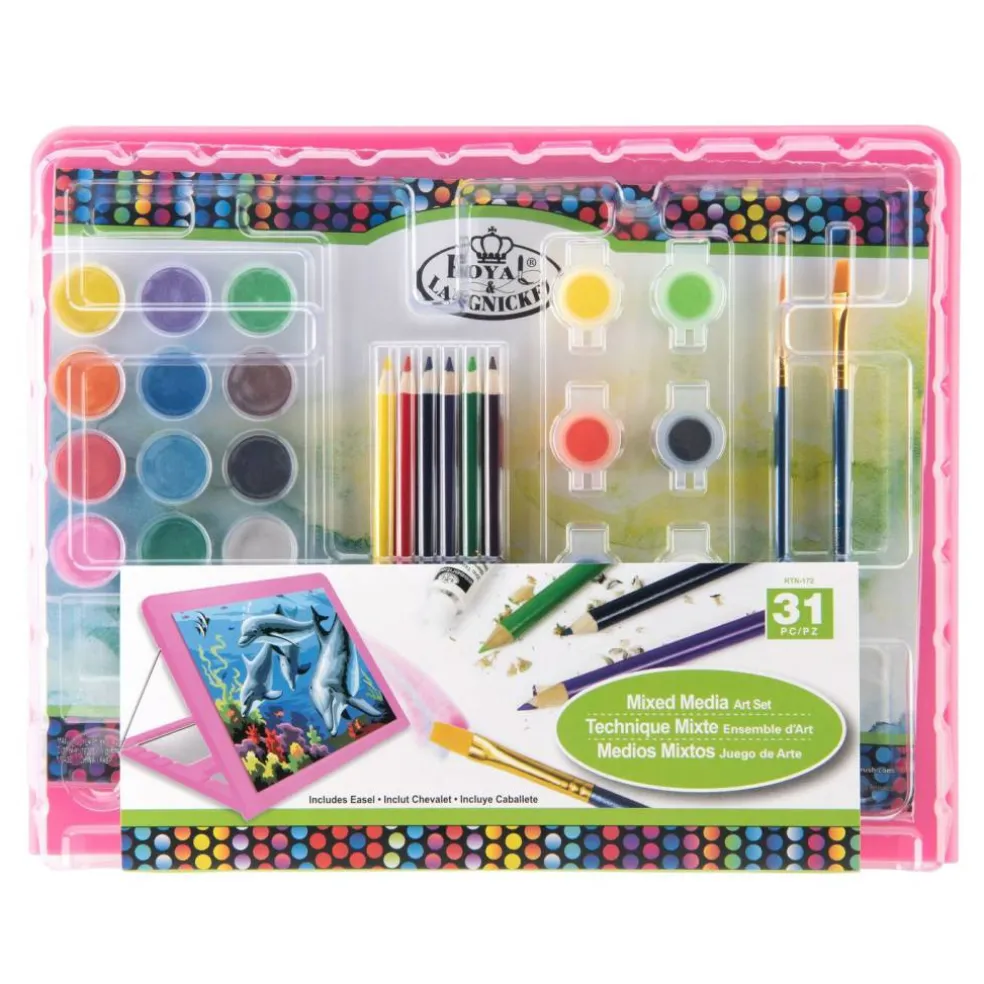 RTN-172 | 31pc Mixed Media Easel Art Set