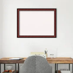 Rubino Cherry Scoop Wood Framed Corkboard, White Cork