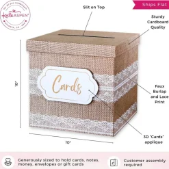Rustic Elegance Wedding and Party Card Box - Burlap and Lace