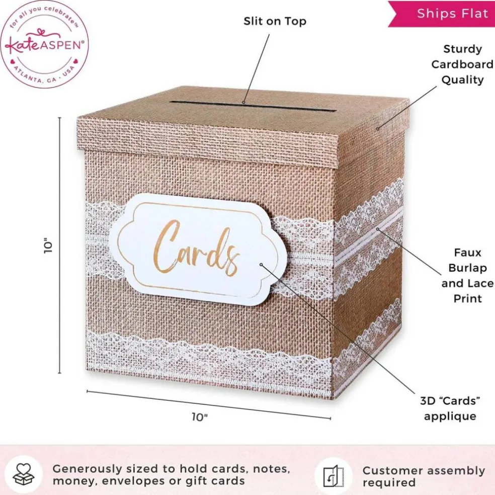 Rustic Elegance Wedding and Party Card Box - Burlap and Lace
