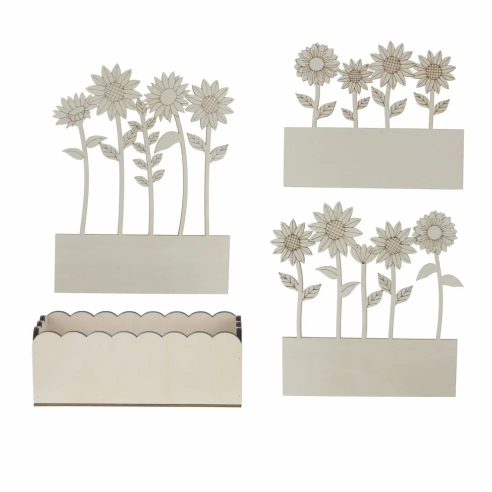 8.75" Rustic Floral DIY Plywood Crate Décor by Make Market®