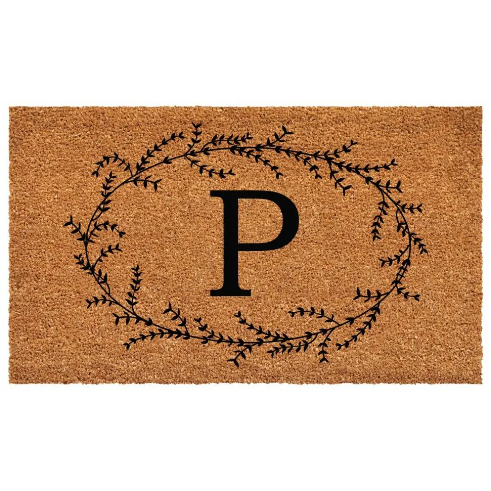 Rustic Leaf Vine Monogrammed Doormat