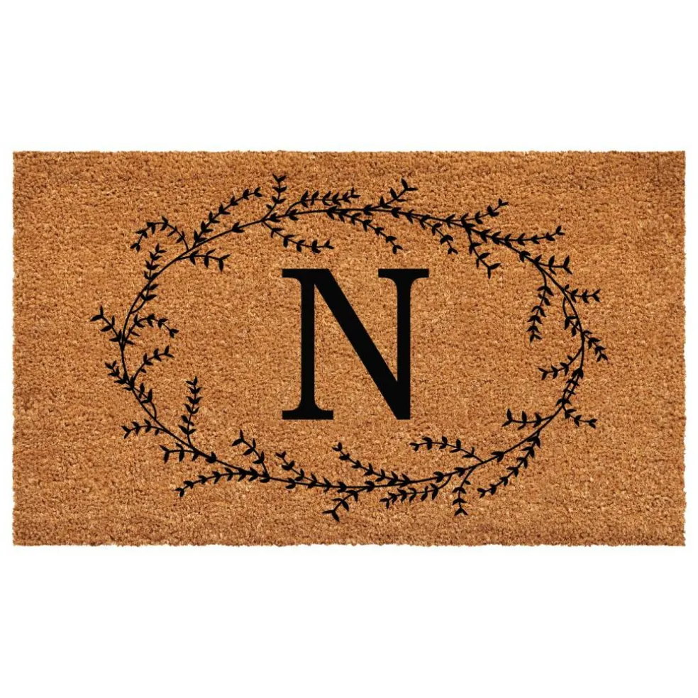 Rustic Leaf Vine Monogrammed Doormat