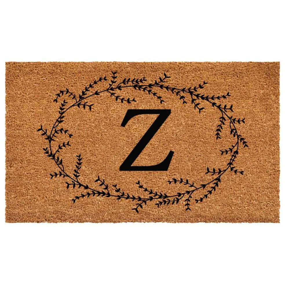 Rustic Leaf Vine Monogrammed Doormat