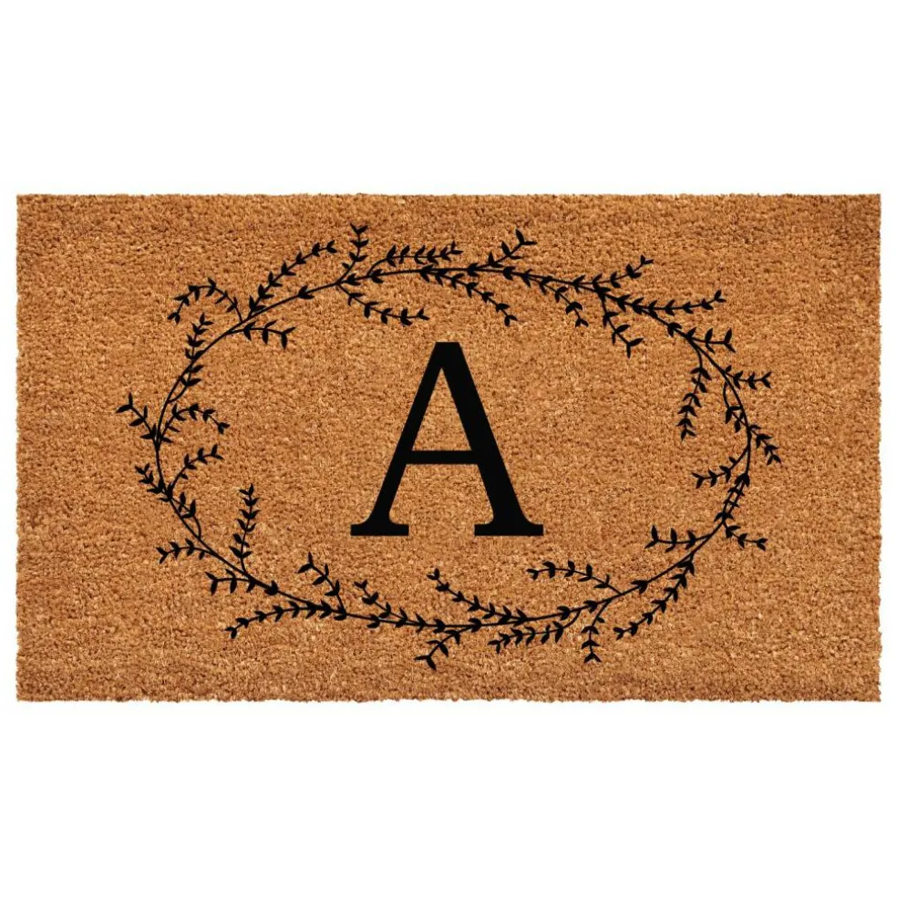 Rustic Leaf Vine Monogrammed Doormat