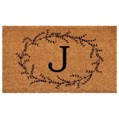 Rustic Leaf Vine Monogrammed Doormat