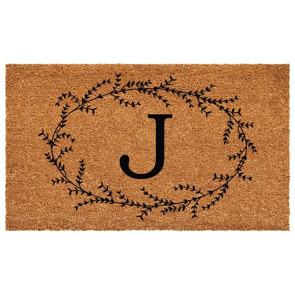 Rustic Leaf Vine Monogrammed Doormat
