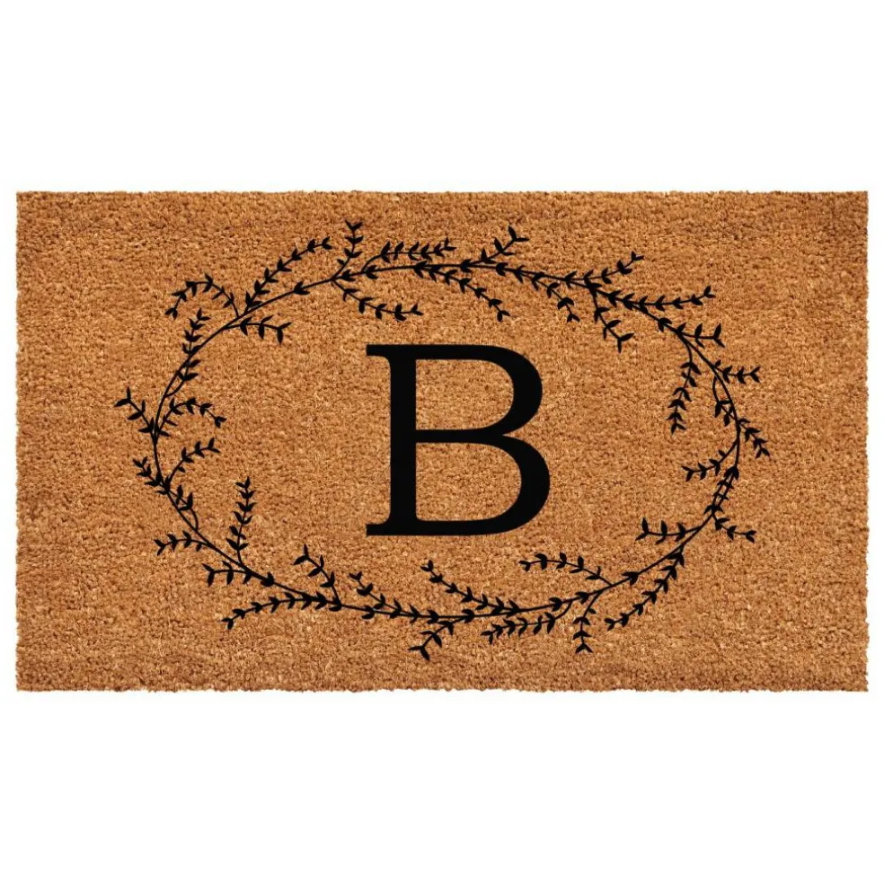 Rustic Leaf Vine Monogrammed Doormat