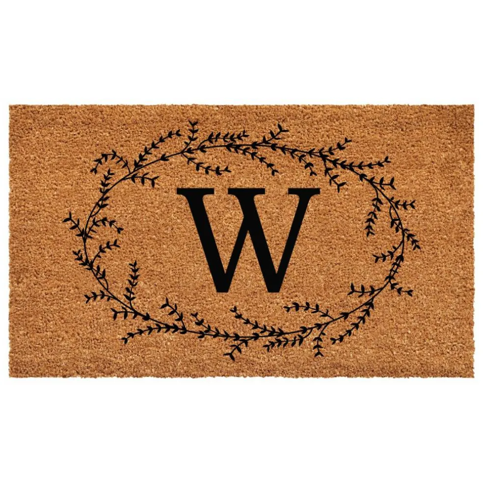 Rustic Leaf Vine Monogrammed Doormat