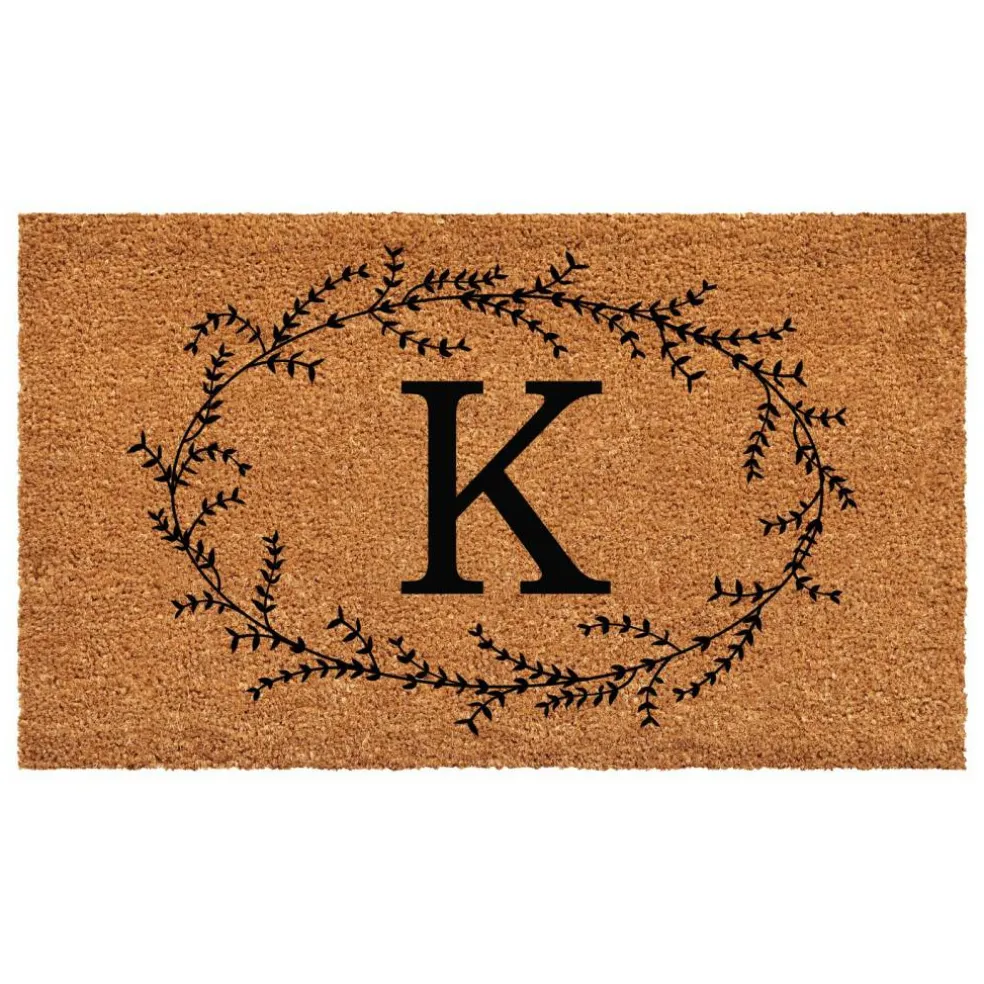 Rustic Leaf Vine Monogrammed Doormat
