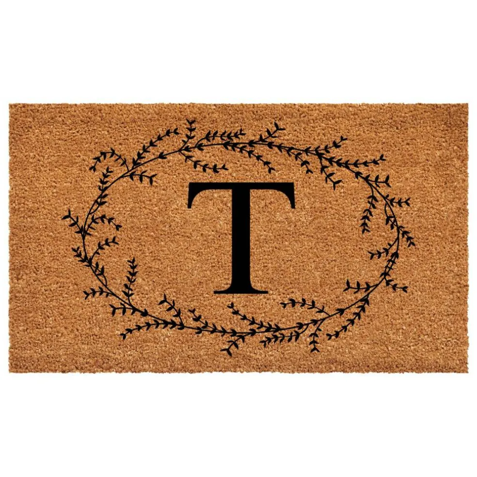 Rustic Leaf Vine Monogrammed Doormat