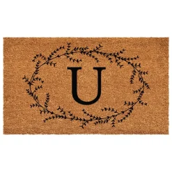 Rustic Leaf Vine Monogrammed Doormat