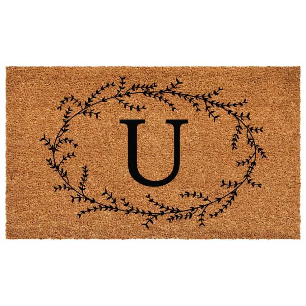 Rustic Leaf Vine Monogrammed Doormat