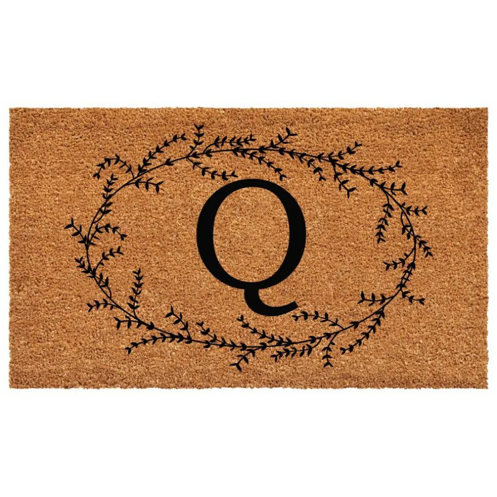 Rustic Leaf Vine Monogrammed Doormat