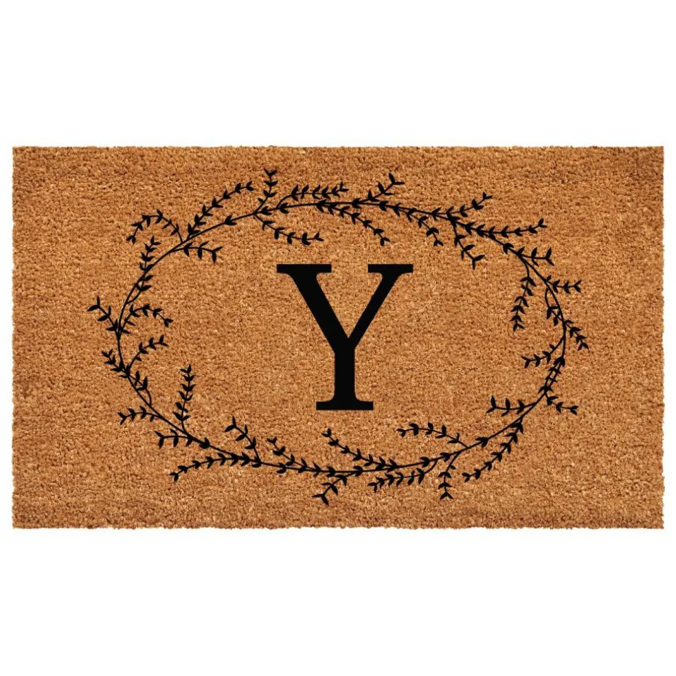 Rustic Leaf Vine Monogrammed Doormat