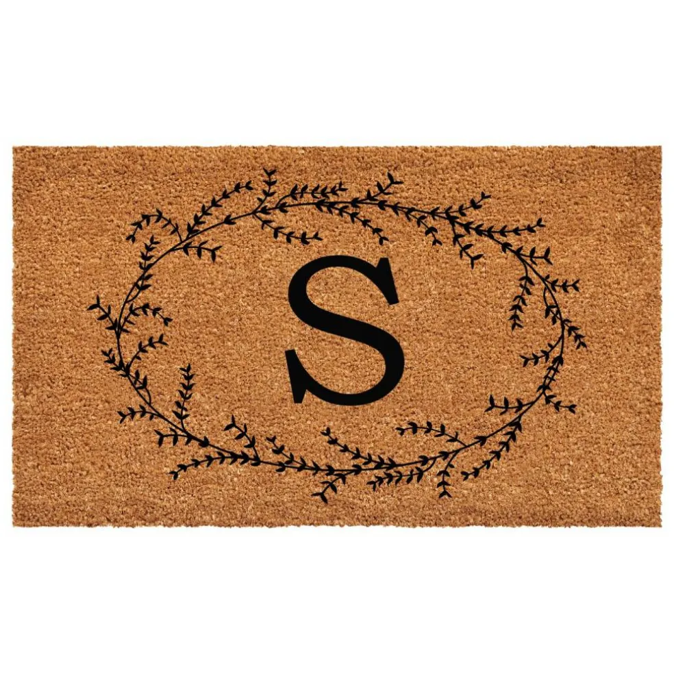 Rustic Leaf Vine Monogrammed Doormat