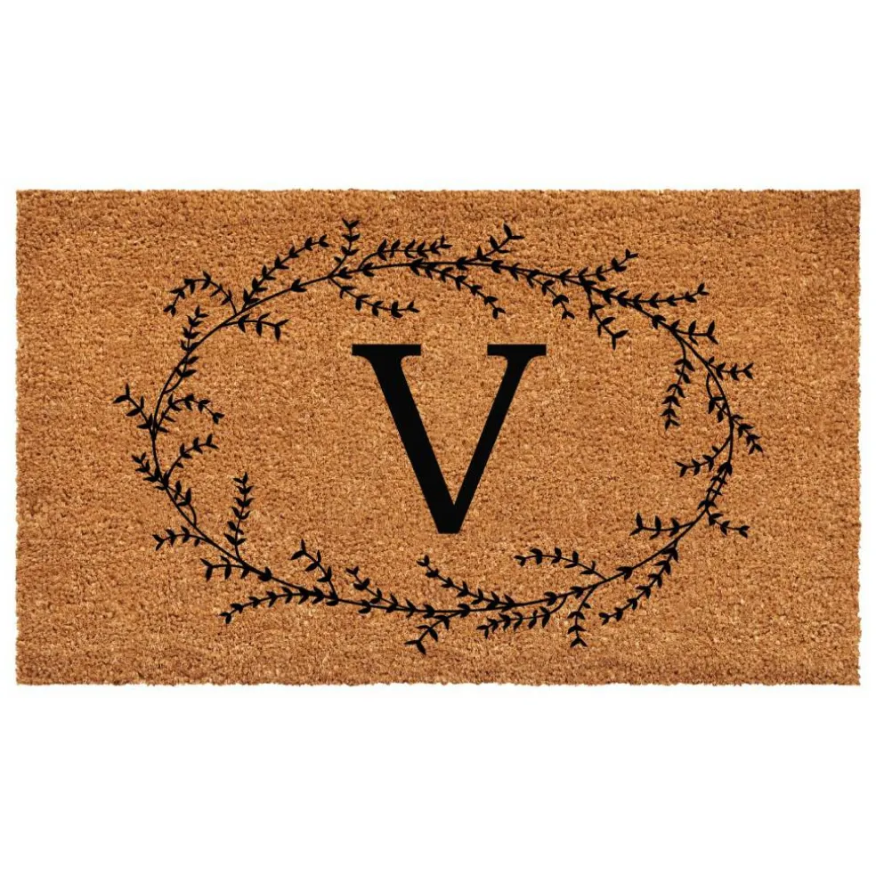 Rustic Leaf Vine Monogrammed Doormat