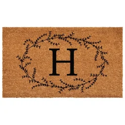 Rustic Leaf Vine Monogrammed Doormat