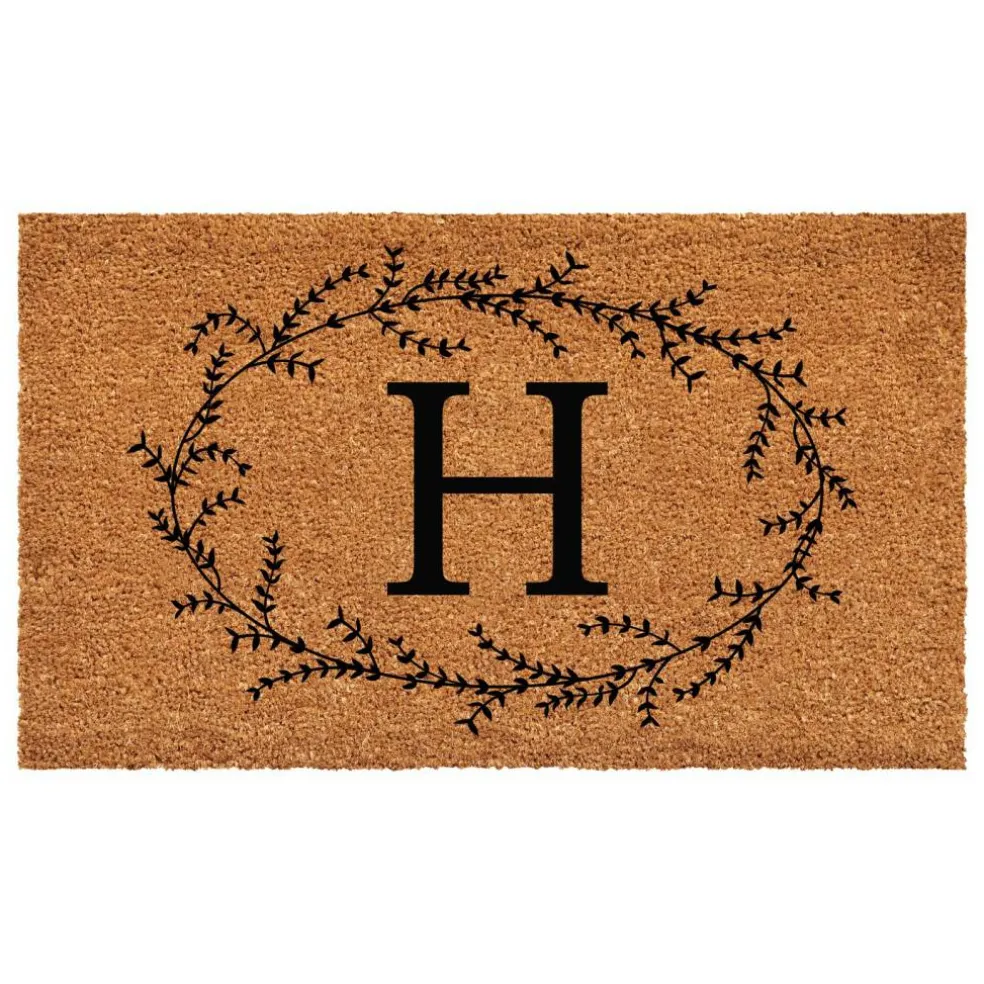 Rustic Leaf Vine Monogrammed Doormat