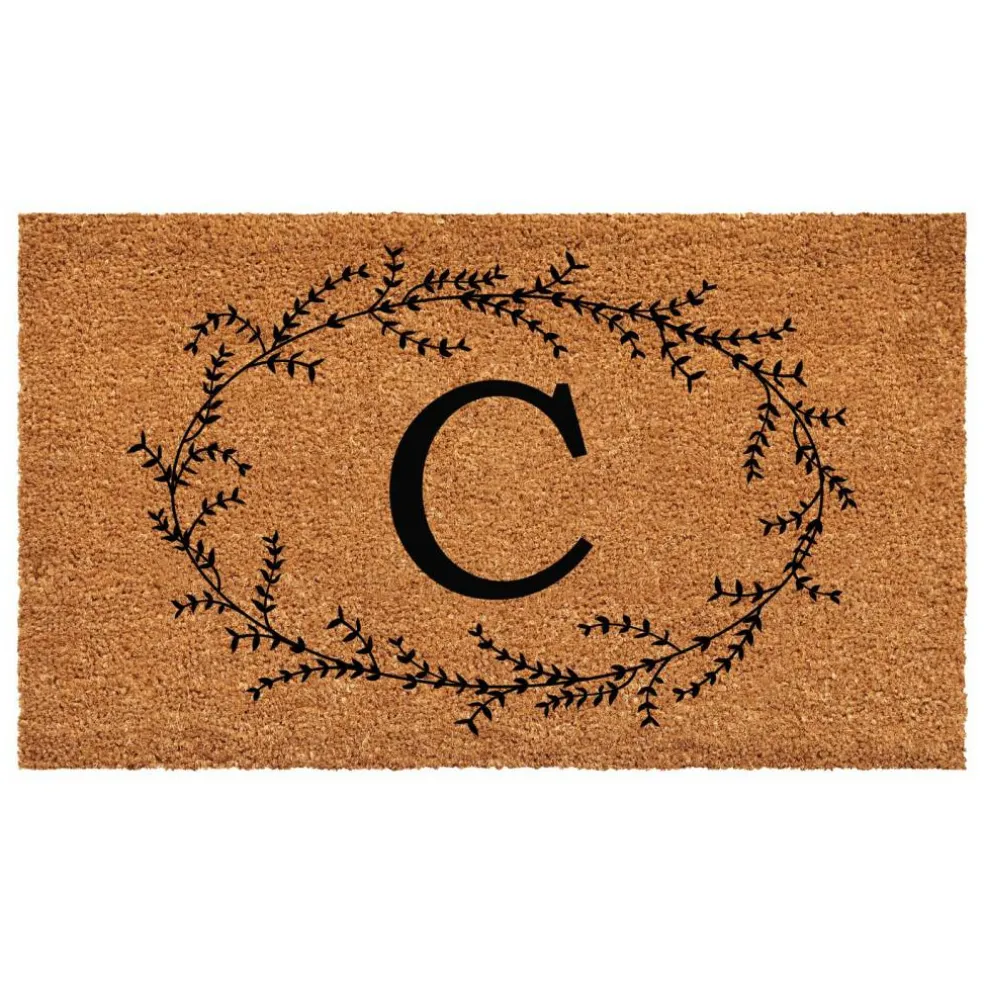 Rustic Leaf Vine Monogrammed Doormat
