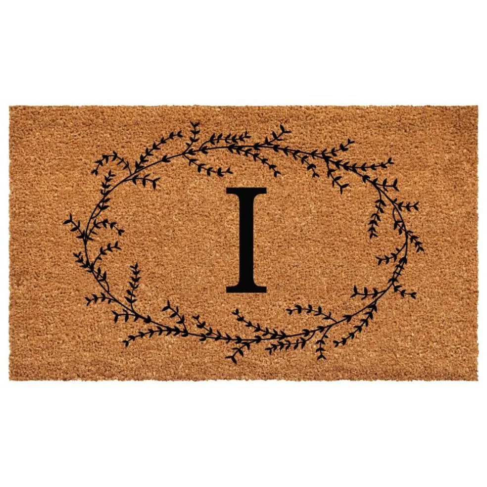 Rustic Leaf Vine Monogrammed Doormat