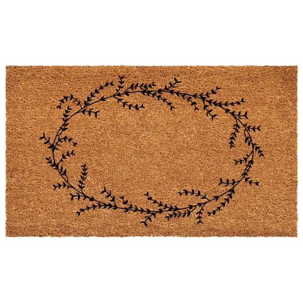 Rustic Leaf Vine Monogrammed Doormat