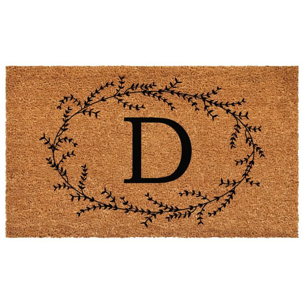 Rustic Leaf Vine Monogrammed Doormat