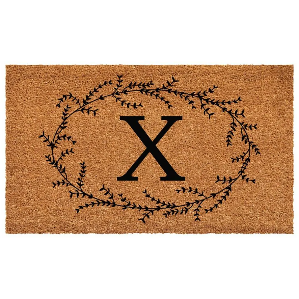 Rustic Leaf Vine Monogrammed Doormat