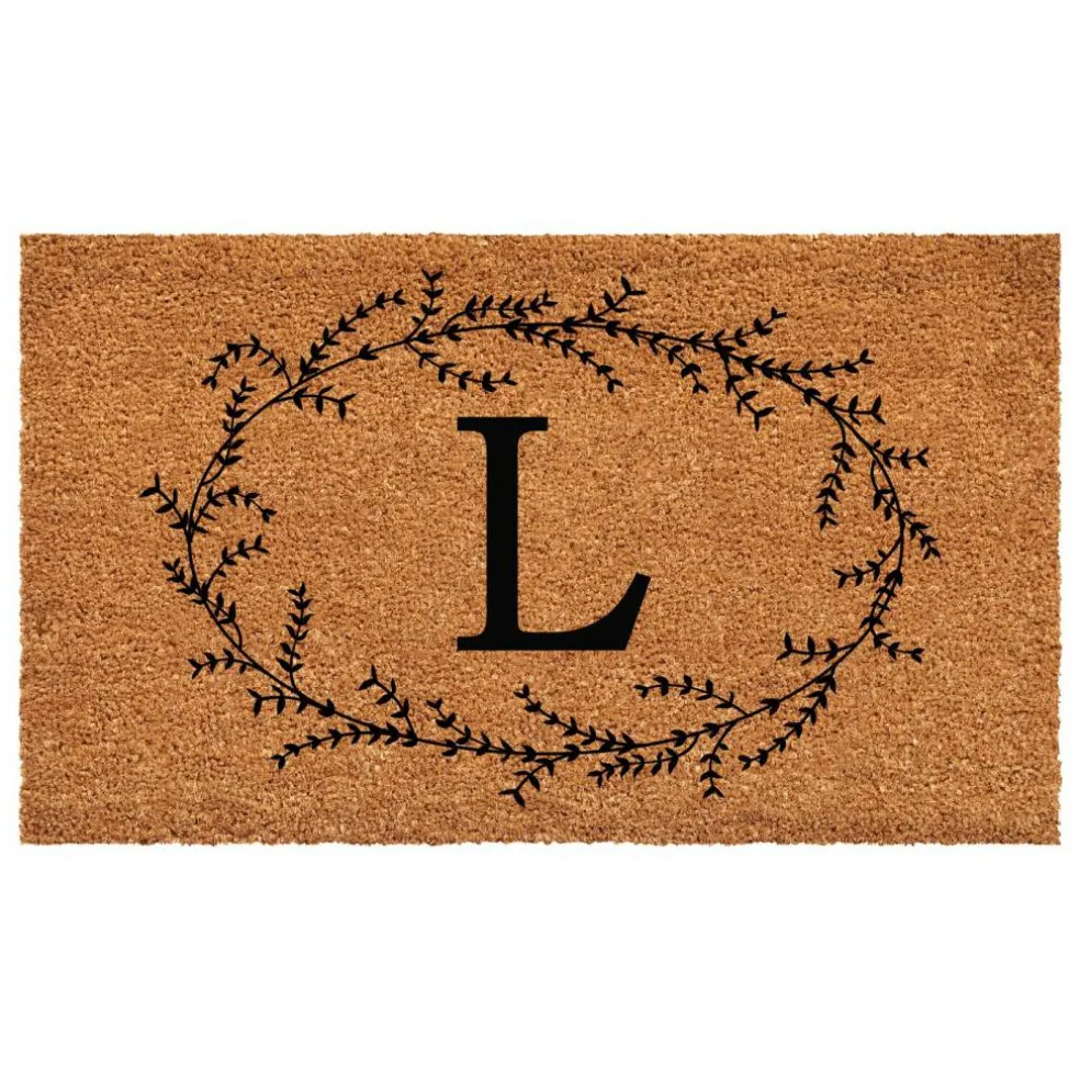 Rustic Leaf Vine Monogrammed Doormat