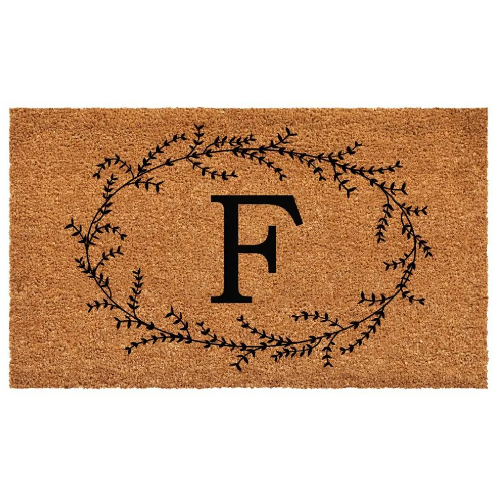 Rustic Leaf Vine Monogrammed Doormat