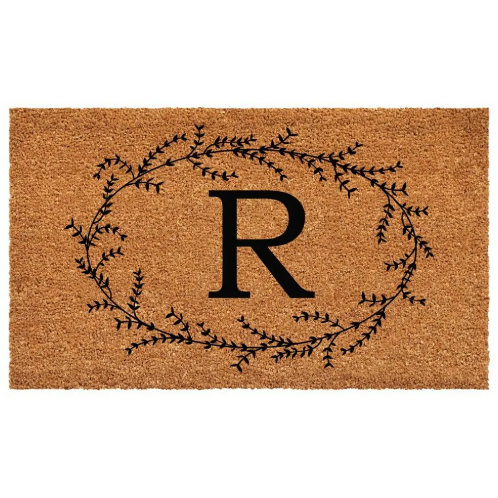 Rustic Leaf Vine Monogrammed Doormat