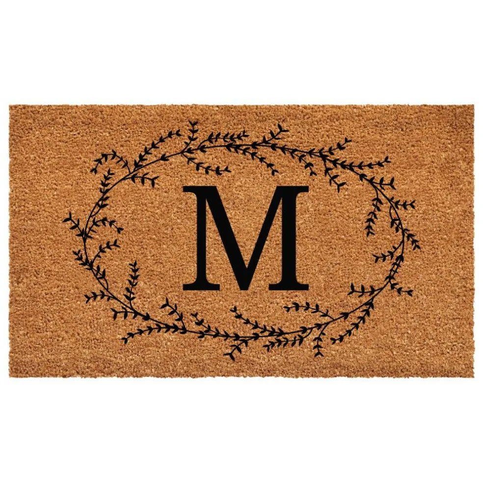 Rustic Leaf Vine Monogrammed Doormat